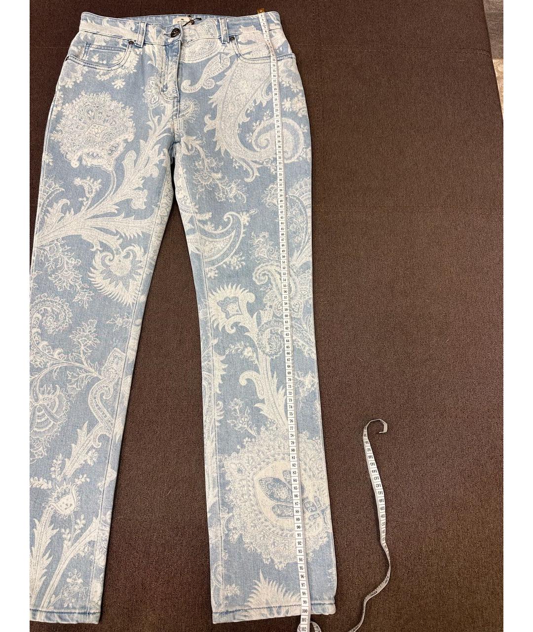 ETRO Голубые хлопко-эластановые прямые джинсы, фото 8