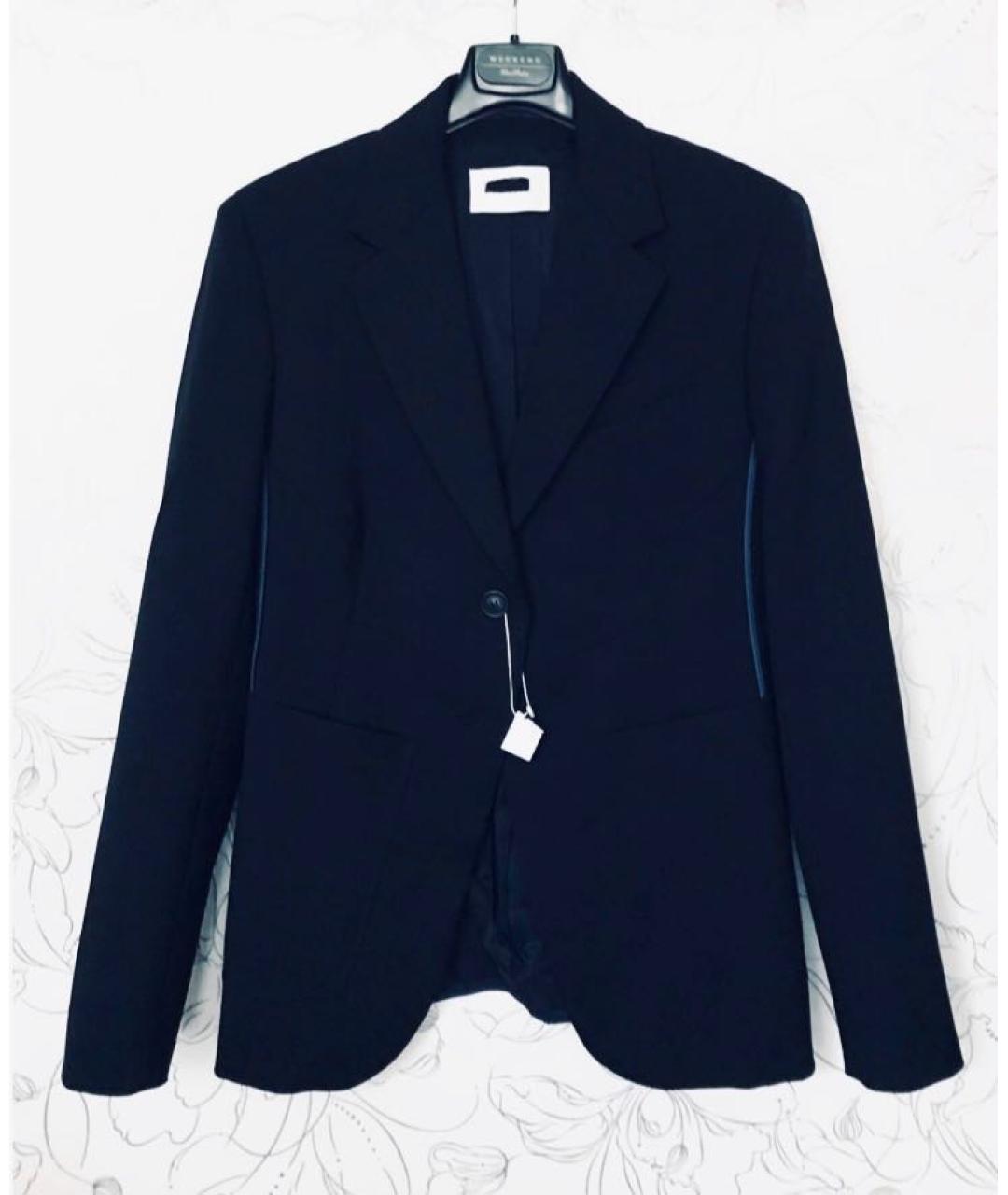 SPORTMAX Темно-синий шерстяной жакет/пиджак, фото 2