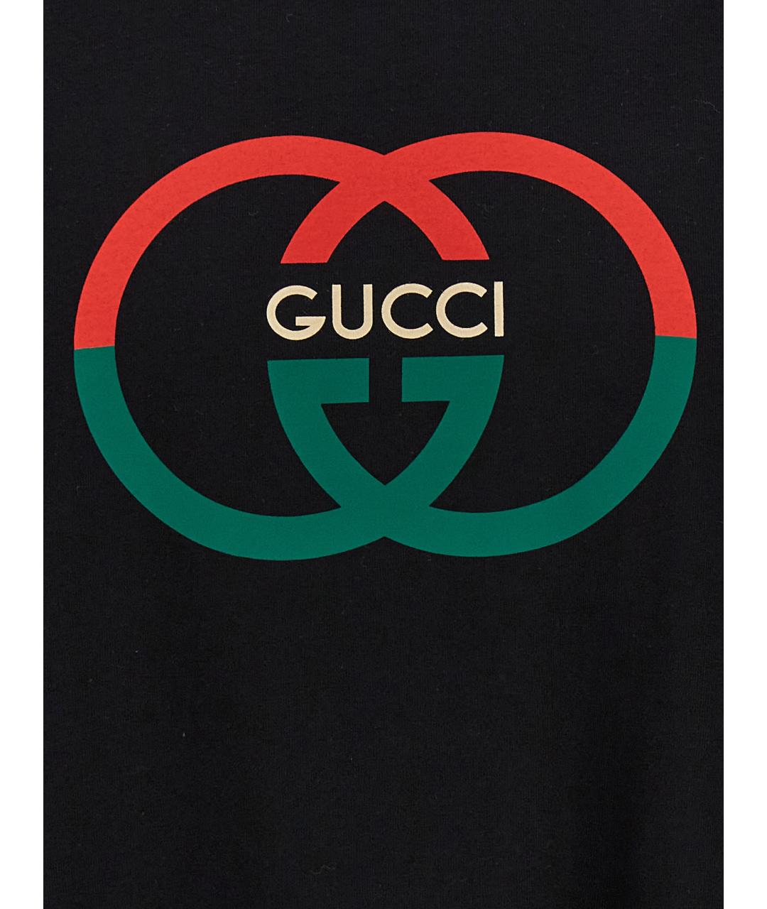 GUCCI Черная хлопковая футболка, фото 4