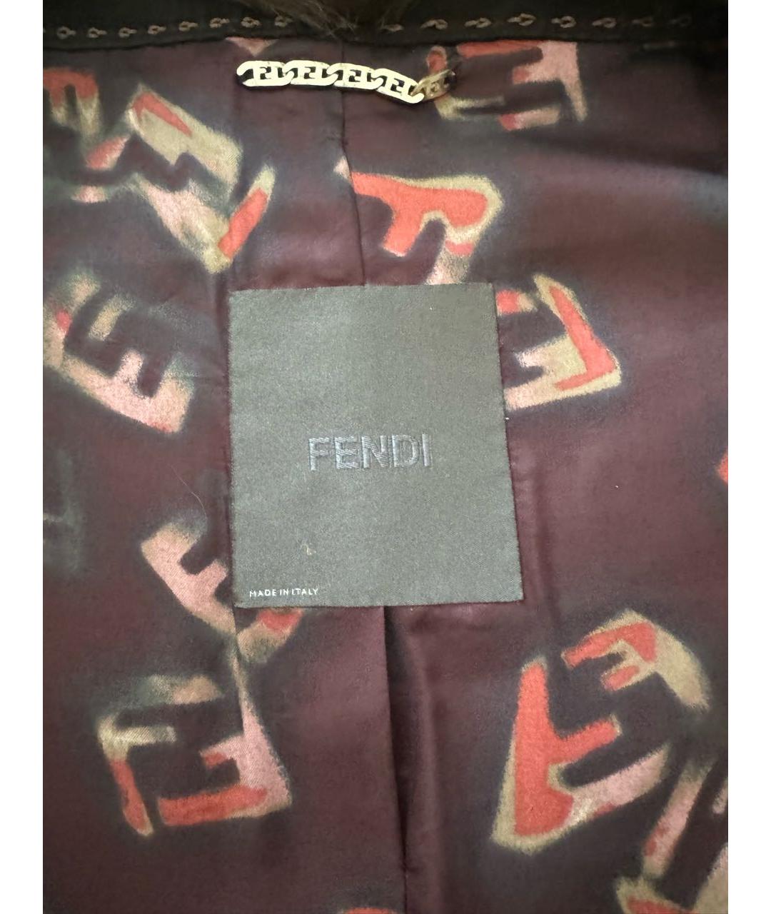 FENDI Коричневая меховая шуба, фото 3