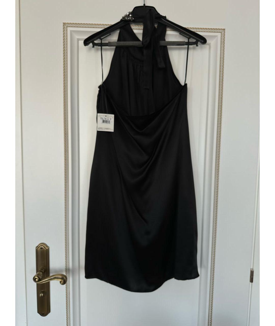BOUTIQUE MOSCHINO Черное шелковое вечернее платье, фото 2