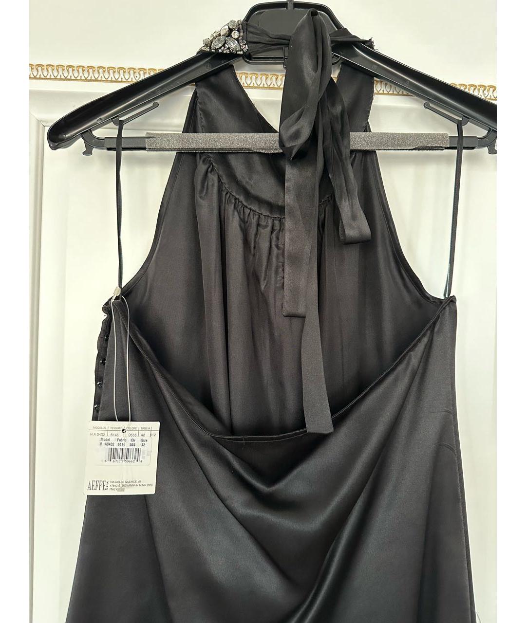 BOUTIQUE MOSCHINO Черное шелковое вечернее платье, фото 4
