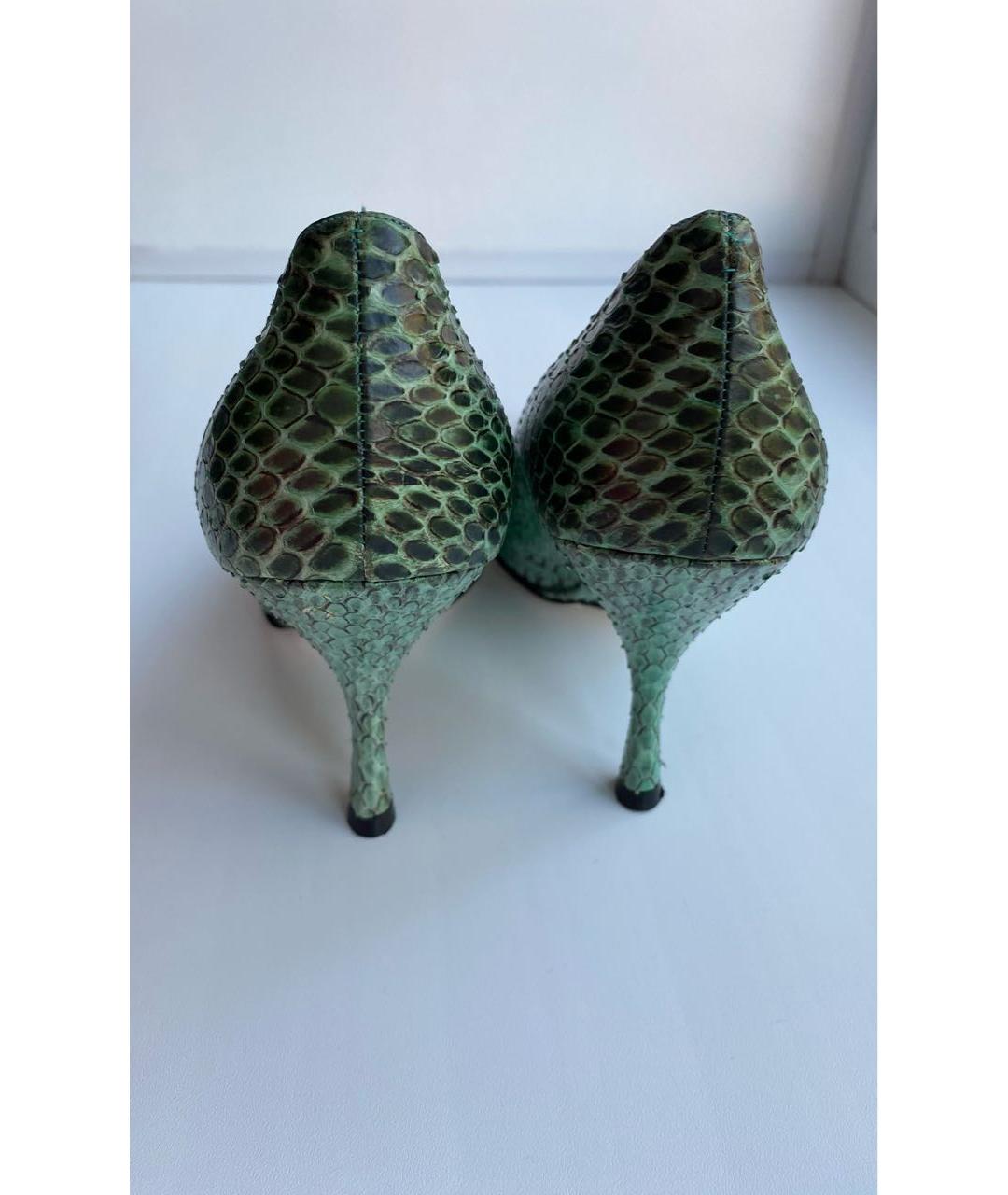 DOLCE&GABBANA Зеленые туфли из экзотической кожи, фото 4