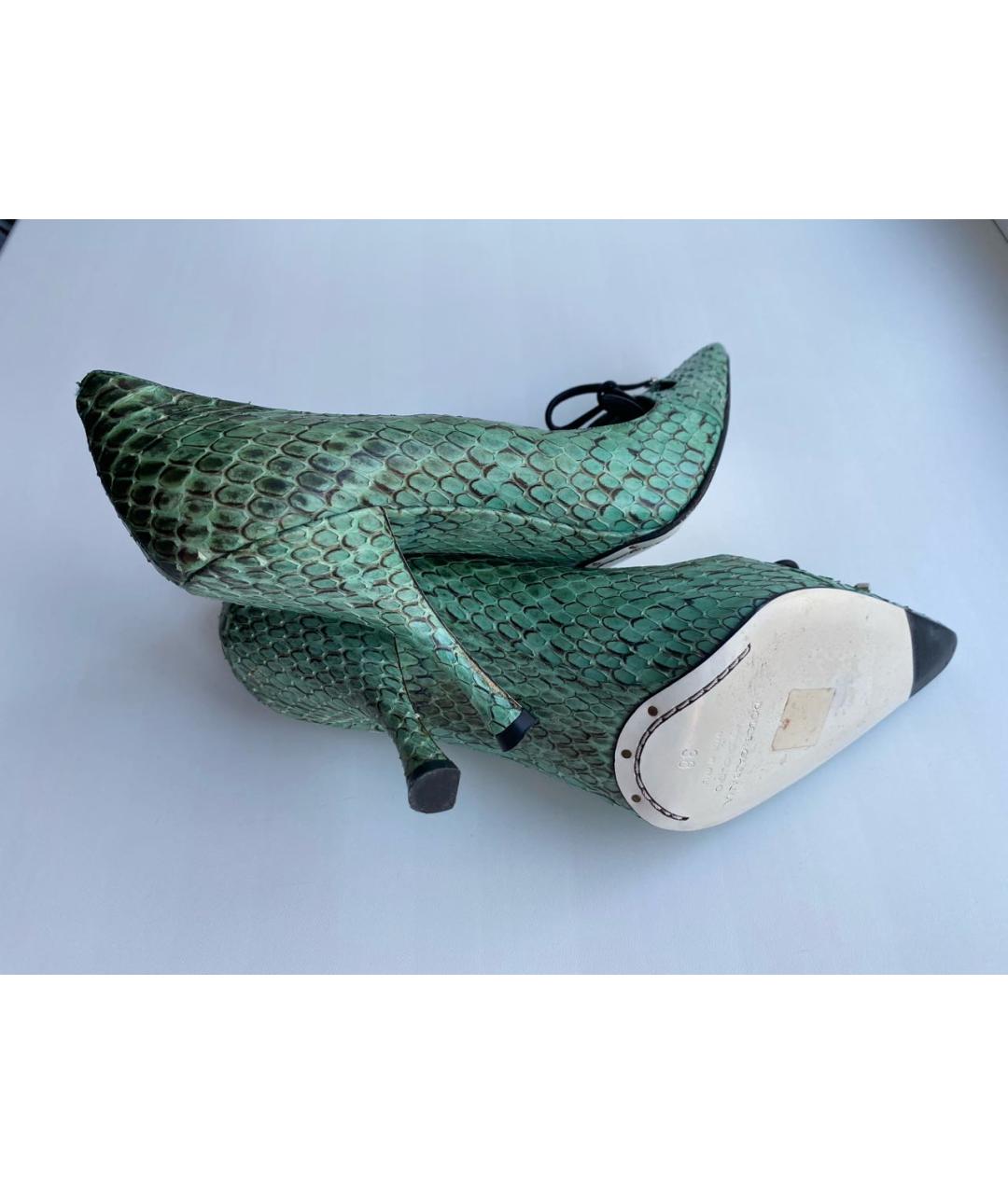 DOLCE&GABBANA Зеленые туфли из экзотической кожи, фото 7