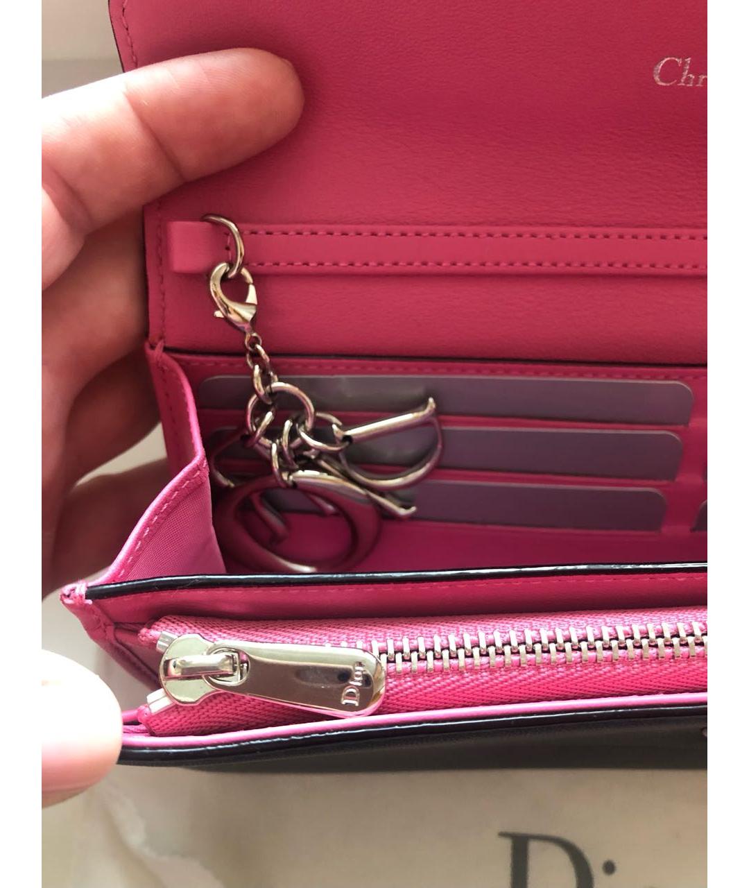 CHRISTIAN DIOR PRE-OWNED Розовый кожаный кошелек, фото 4