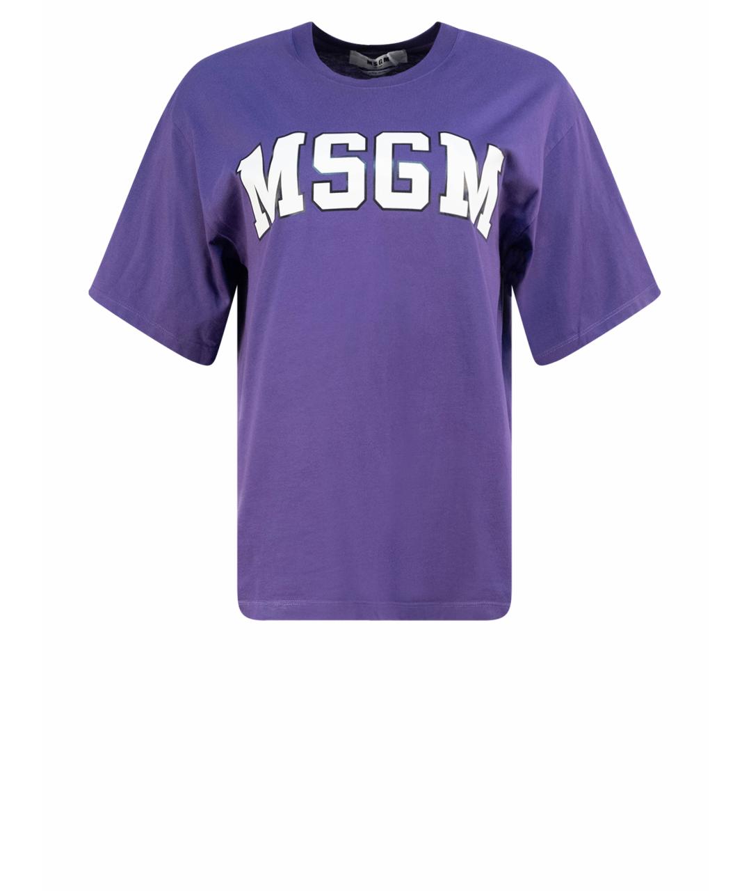 MSGM Фиолетовая хлопковая футболка, фото 1