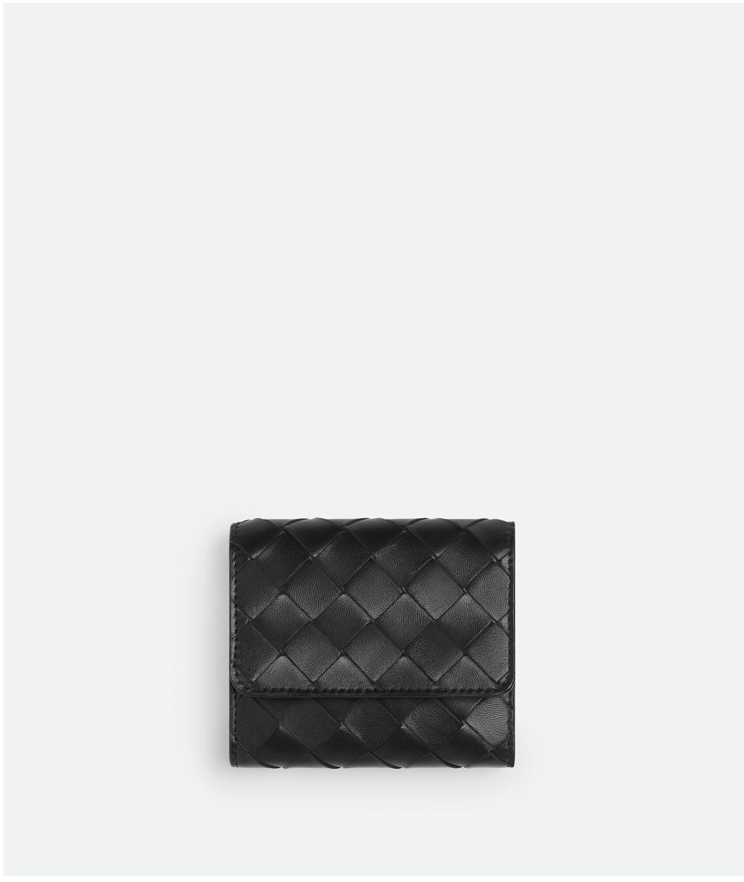 BOTTEGA VENETA Черный кожаный кошелек, фото 6