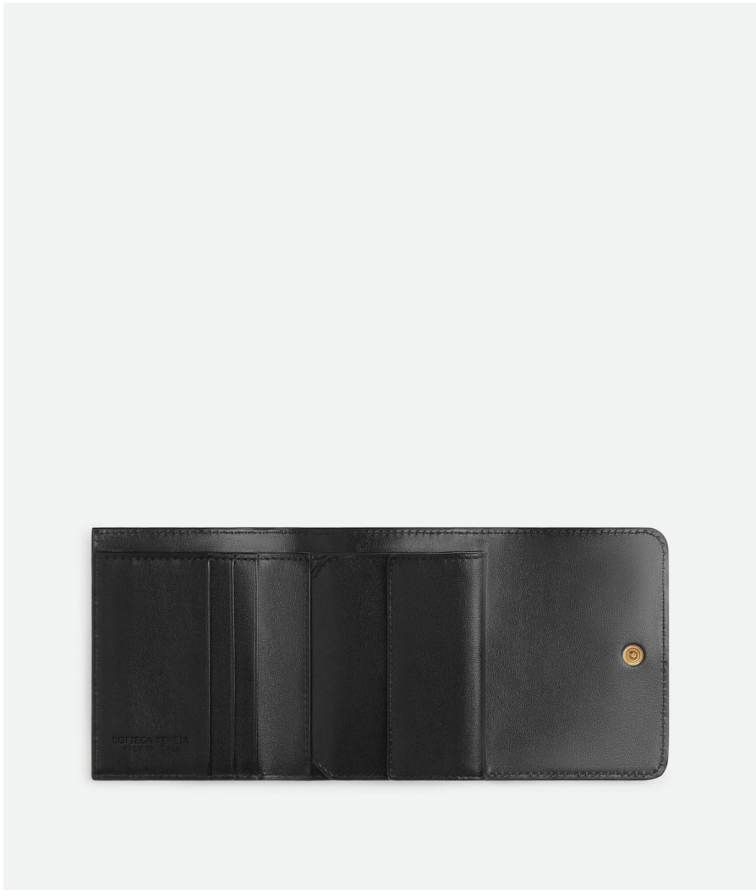 BOTTEGA VENETA Черный кожаный кошелек, фото 2