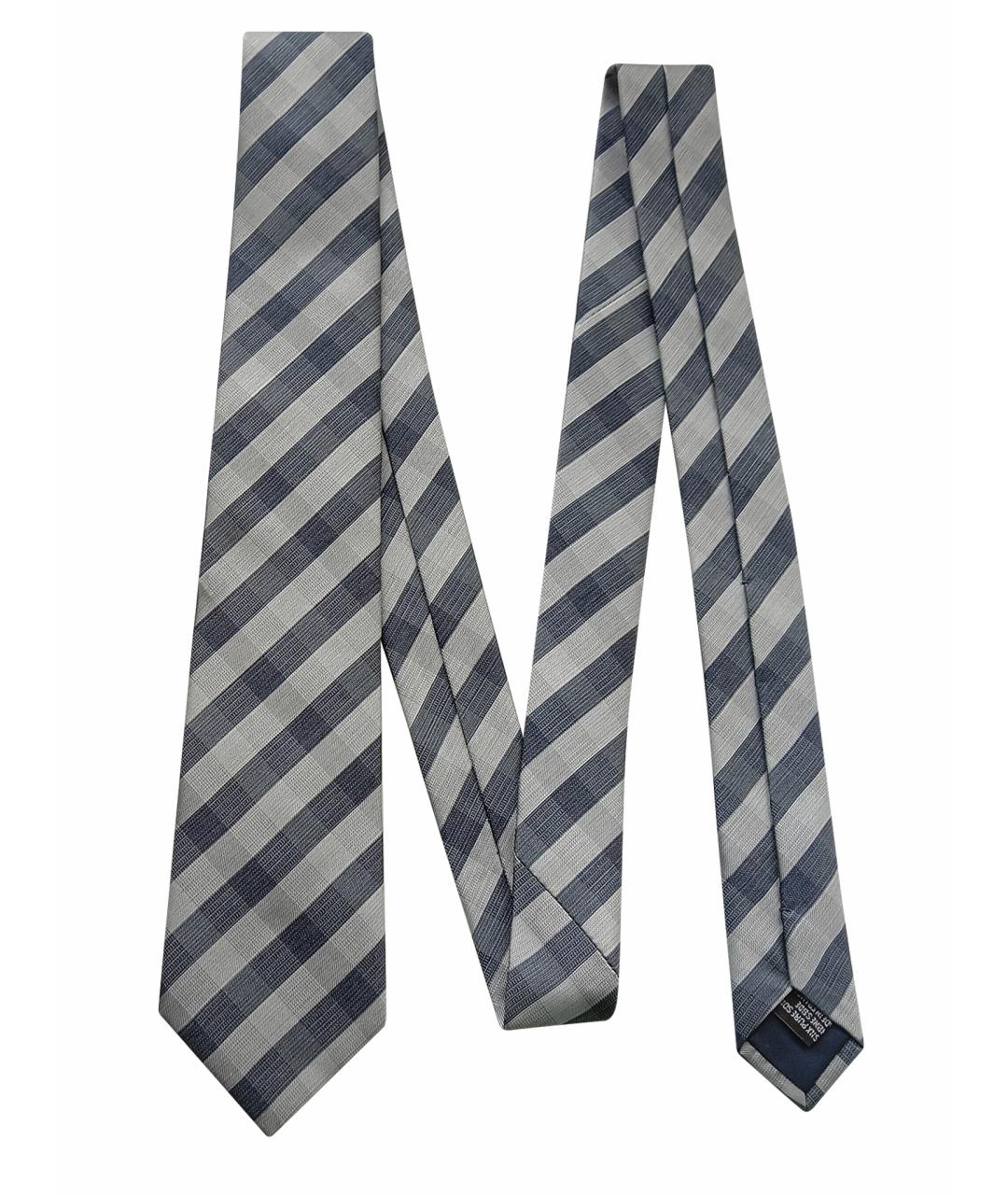 LANVIN Серый шелковый галстук, фото 1