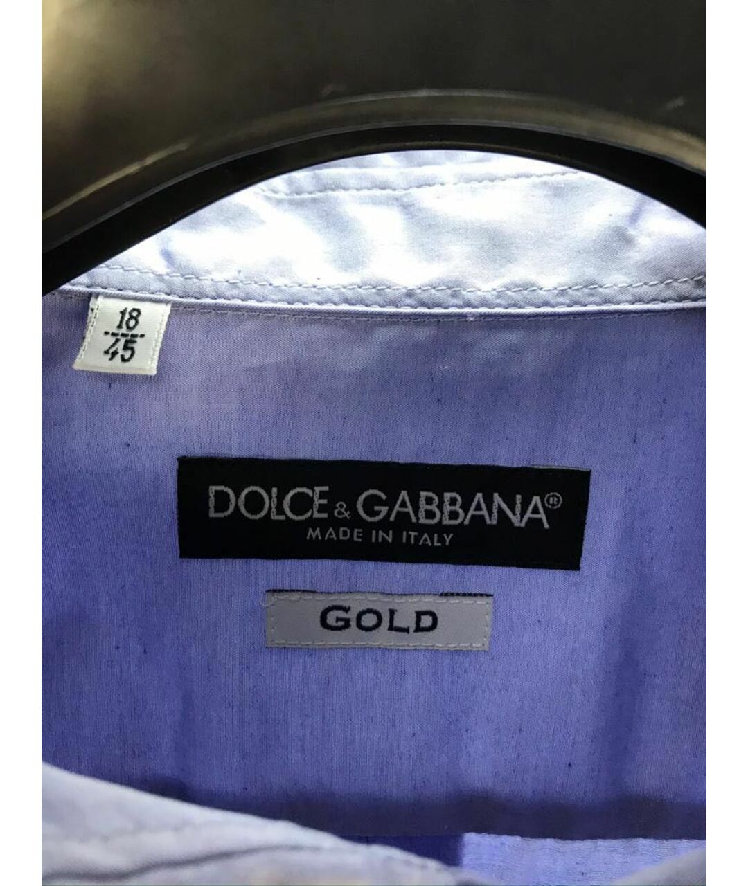 DOLCE&GABBANA Голубая хлопковая классическая рубашка, фото 4