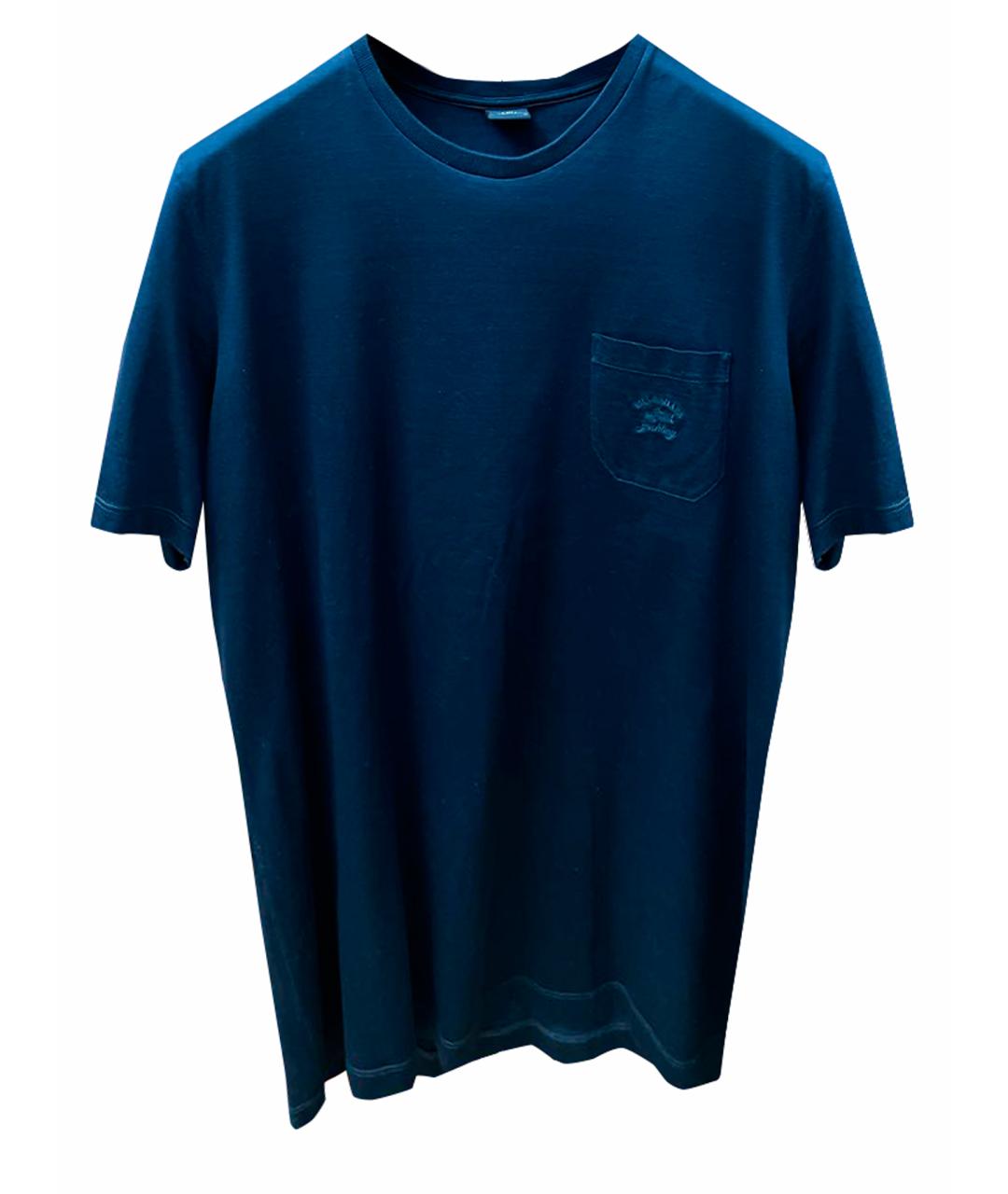 PAUL & SHARK Темно-синяя хлопковая футболка, фото 1