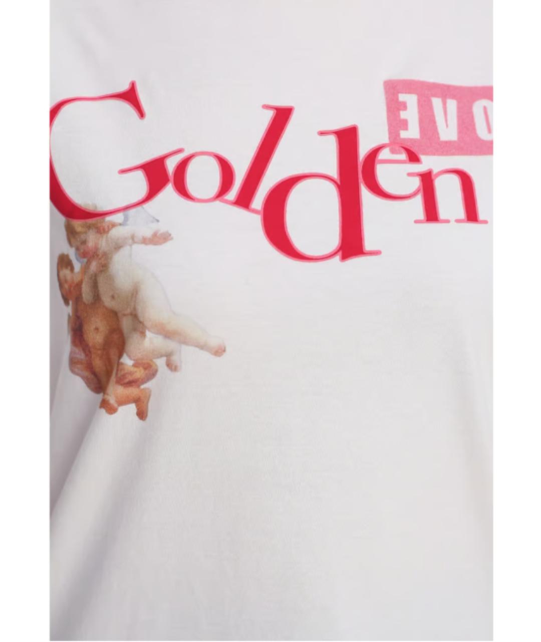 GOLDEN GOOSE DELUXE BRAND Белая хлопковая футболка, фото 2