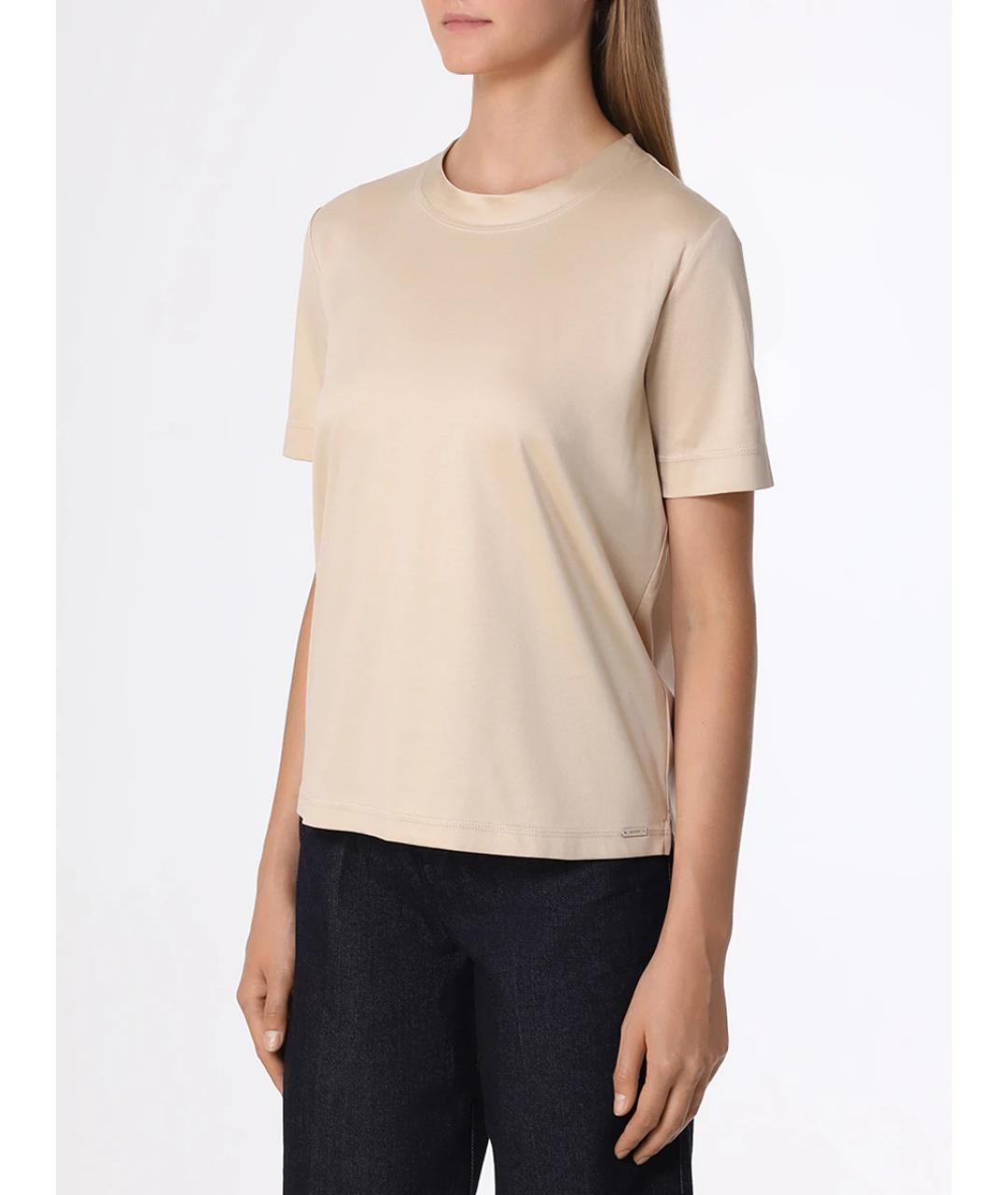 KITON Бежевая хлопковая футболка, фото 3