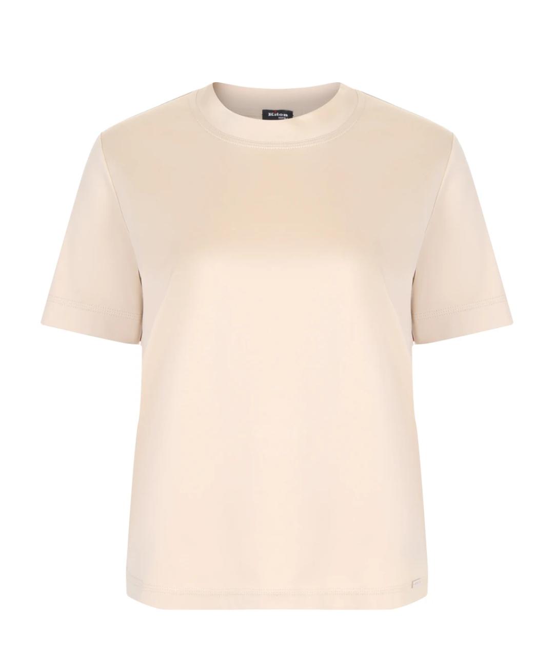 KITON Бежевая хлопковая футболка, фото 1