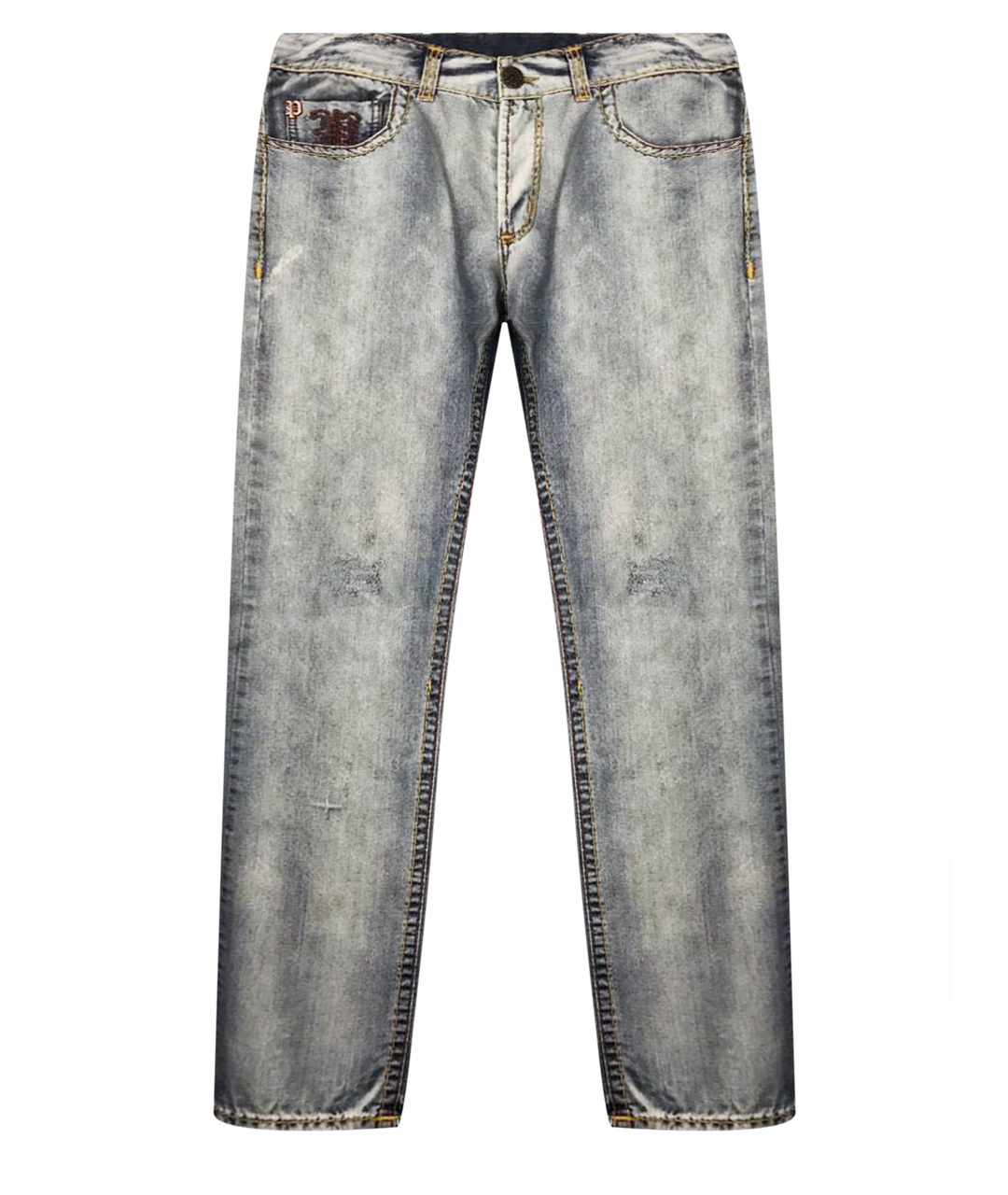 PHILIPP PLEIN Серые хлопковые прямые джинсы, фото 1