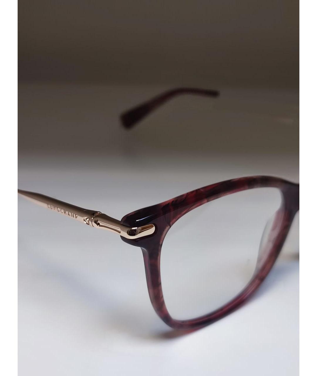LONGCHAMP Бордовые пластиковые солнцезащитные очки, фото 3