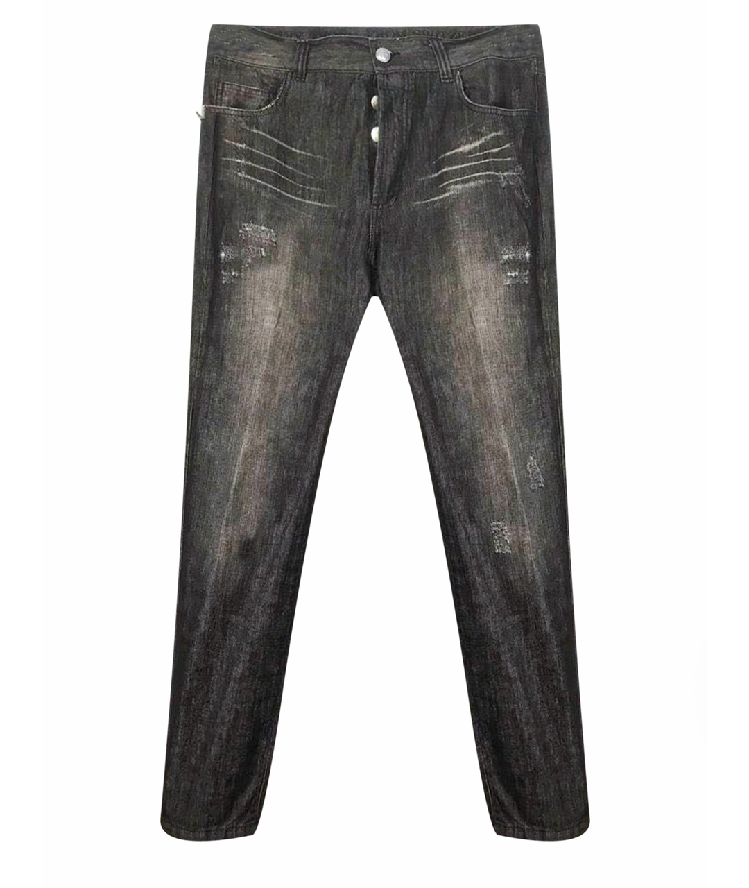 PHILIPP PLEIN Черные хлопковые прямые джинсы, фото 1