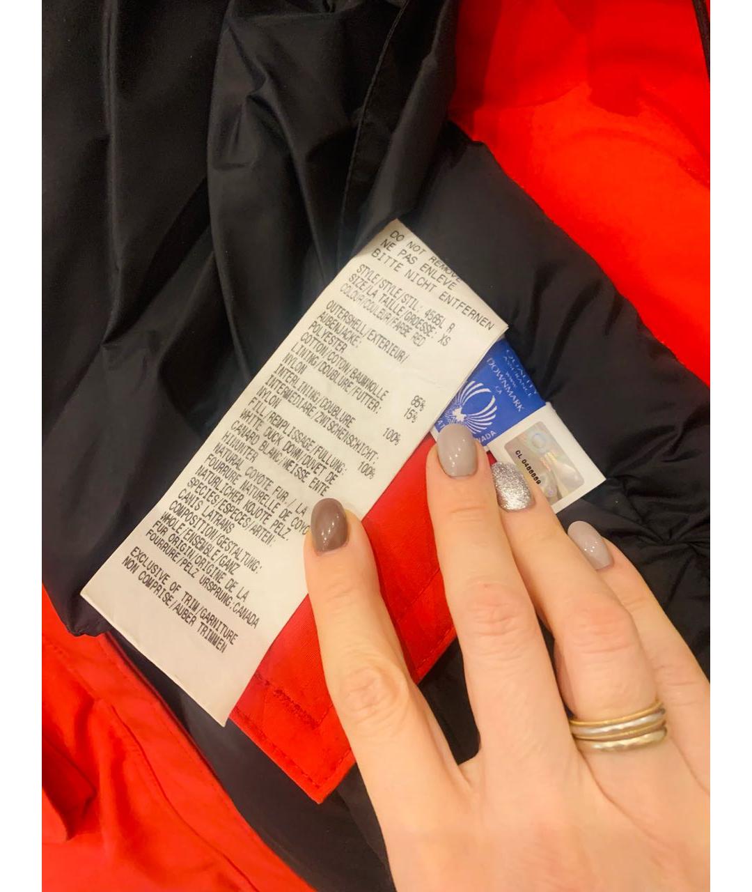 CANADA GOOSE Красная полиэстеровая парка, фото 8