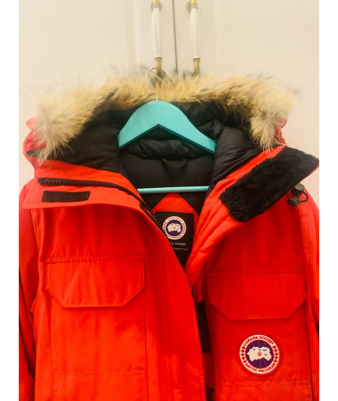 CANADA GOOSE Красная полиэстеровая парка, фото 4