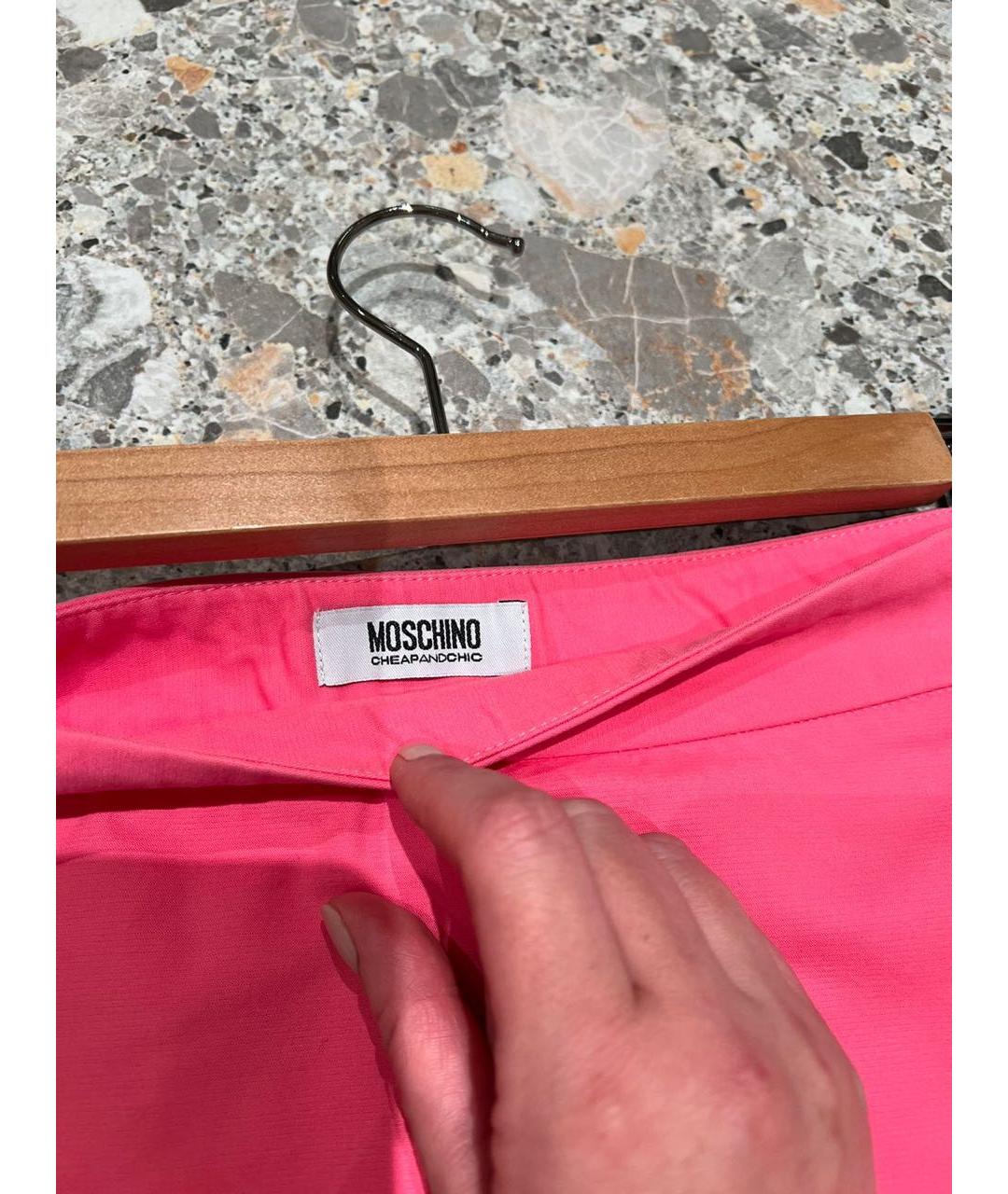 MOSCHINO Розовая хлопковая юбка миди, фото 3