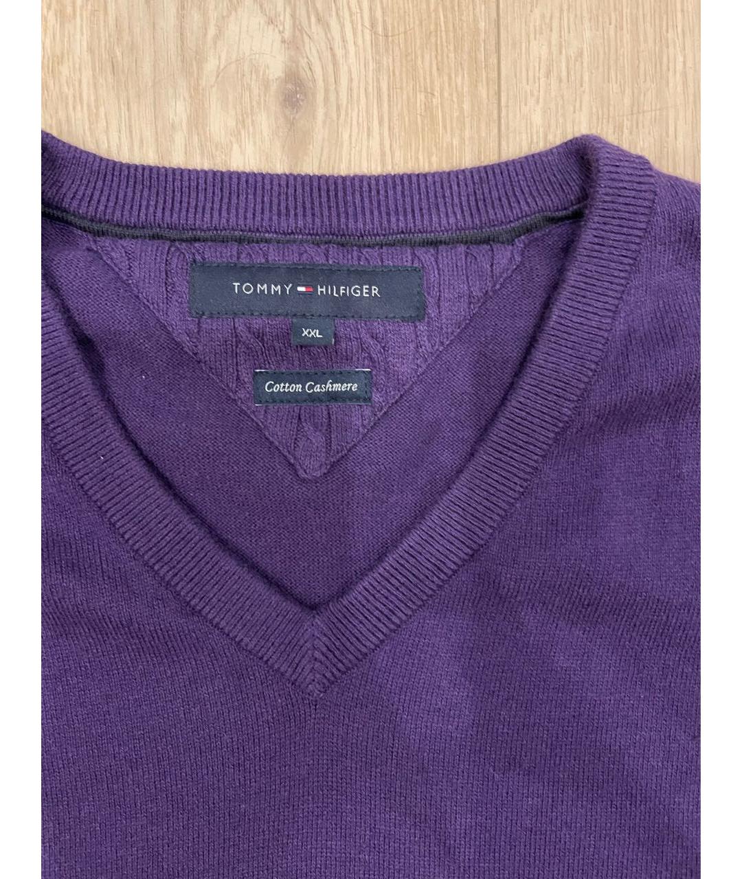 TOMMY HILFIGER Фиолетовый хлопковый джемпер / свитер, фото 3