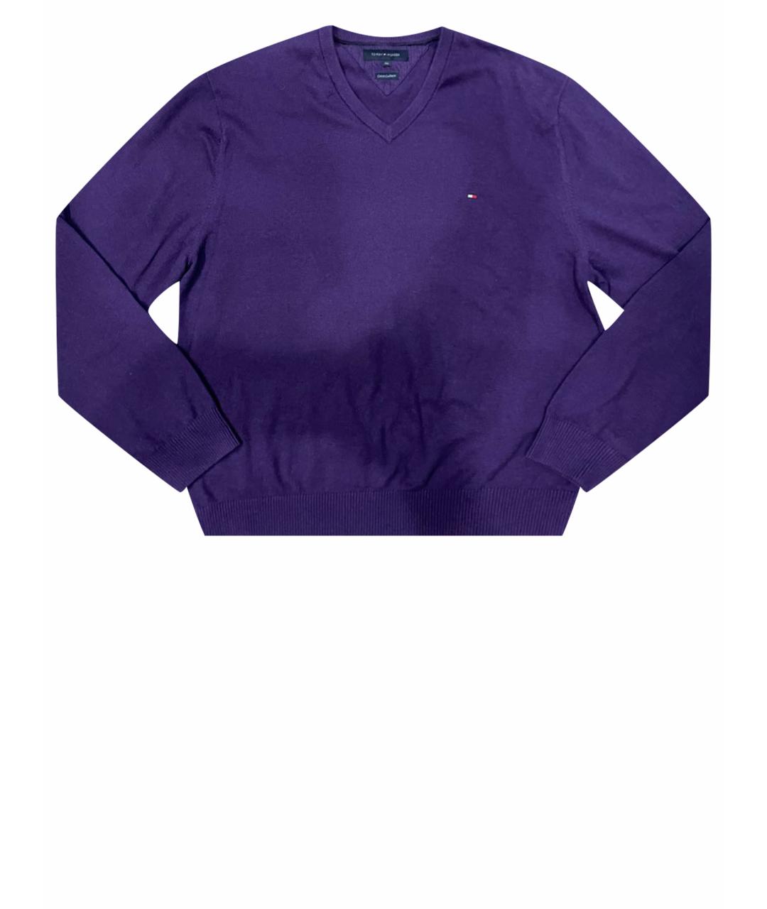 TOMMY HILFIGER Фиолетовый хлопковый джемпер / свитер, фото 1