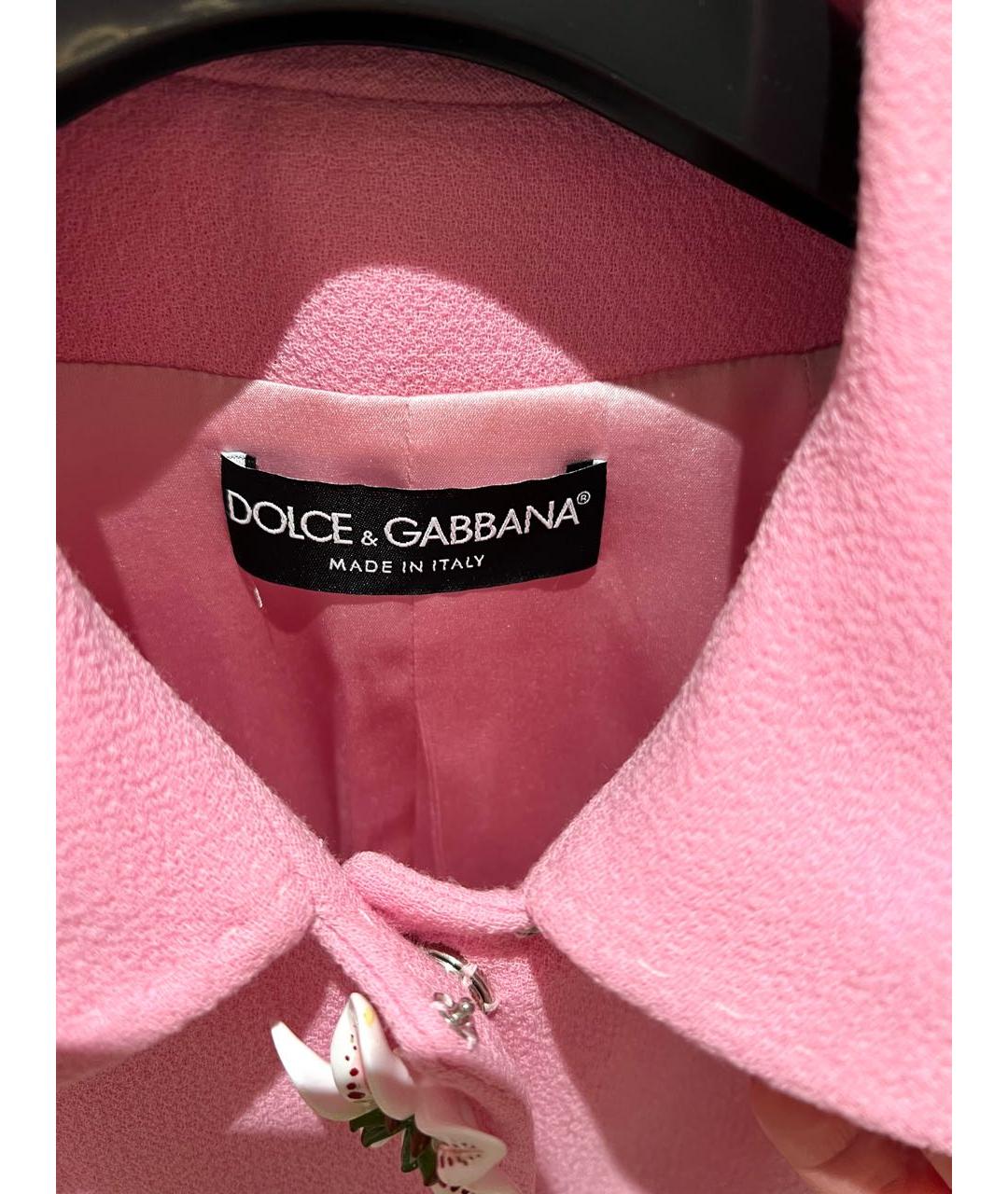 DOLCE&GABBANA Розовый шерстяной жакет/пиджак, фото 3