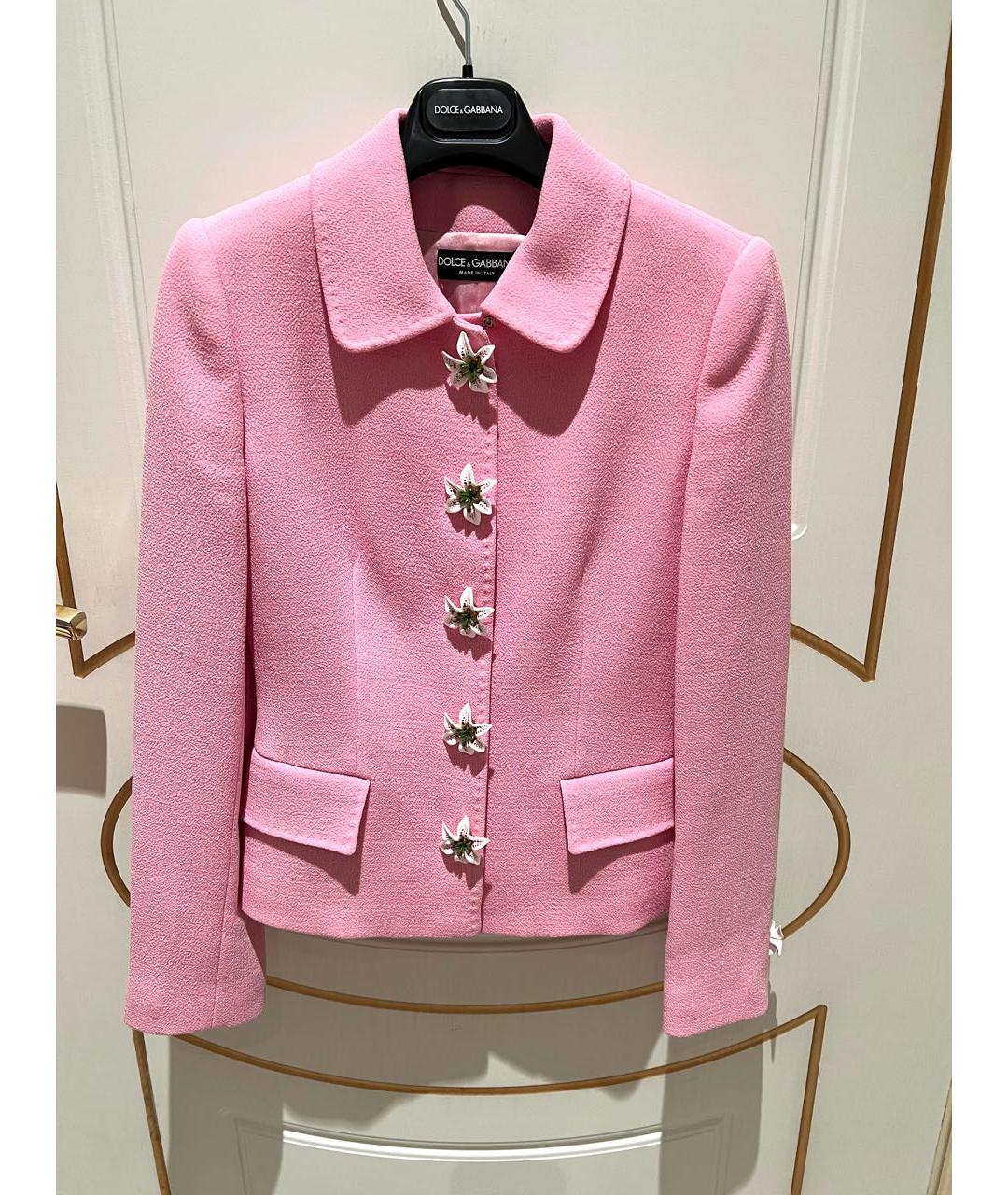 DOLCE&GABBANA Розовый шерстяной жакет/пиджак, фото 6