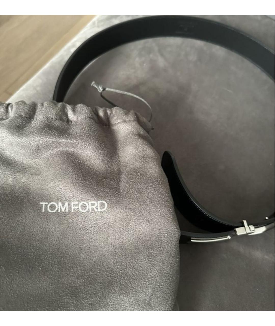 TOM FORD Черный кожаный ремень, фото 4