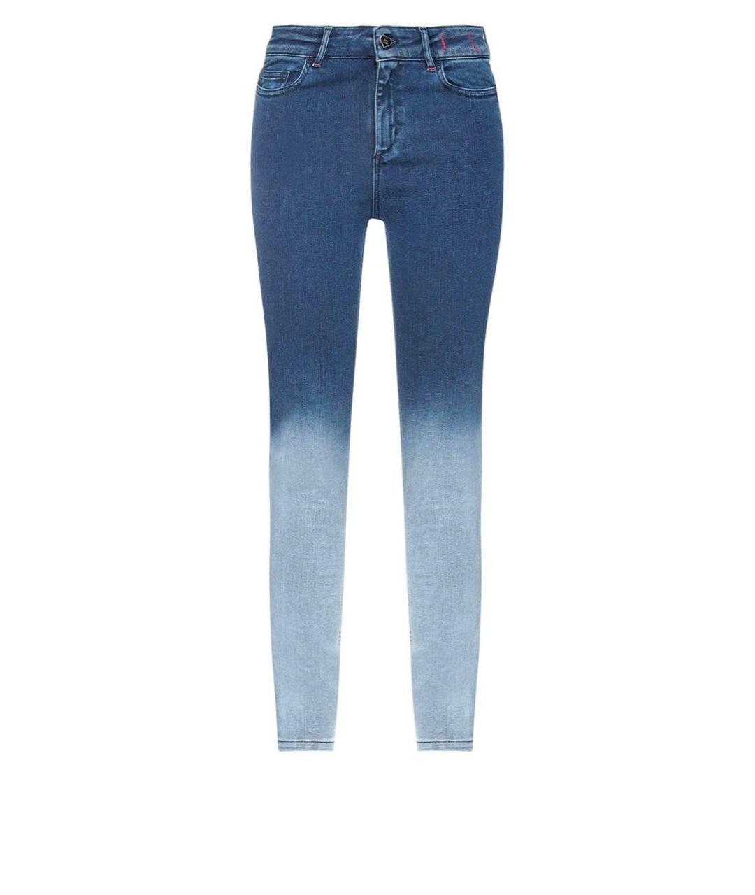 TWIN-SET Синие хлопковые джинсы слим, фото 1