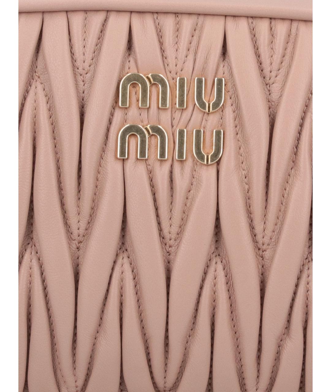 MIU MIU Бежевая кожаная сумка через плечо, фото 4