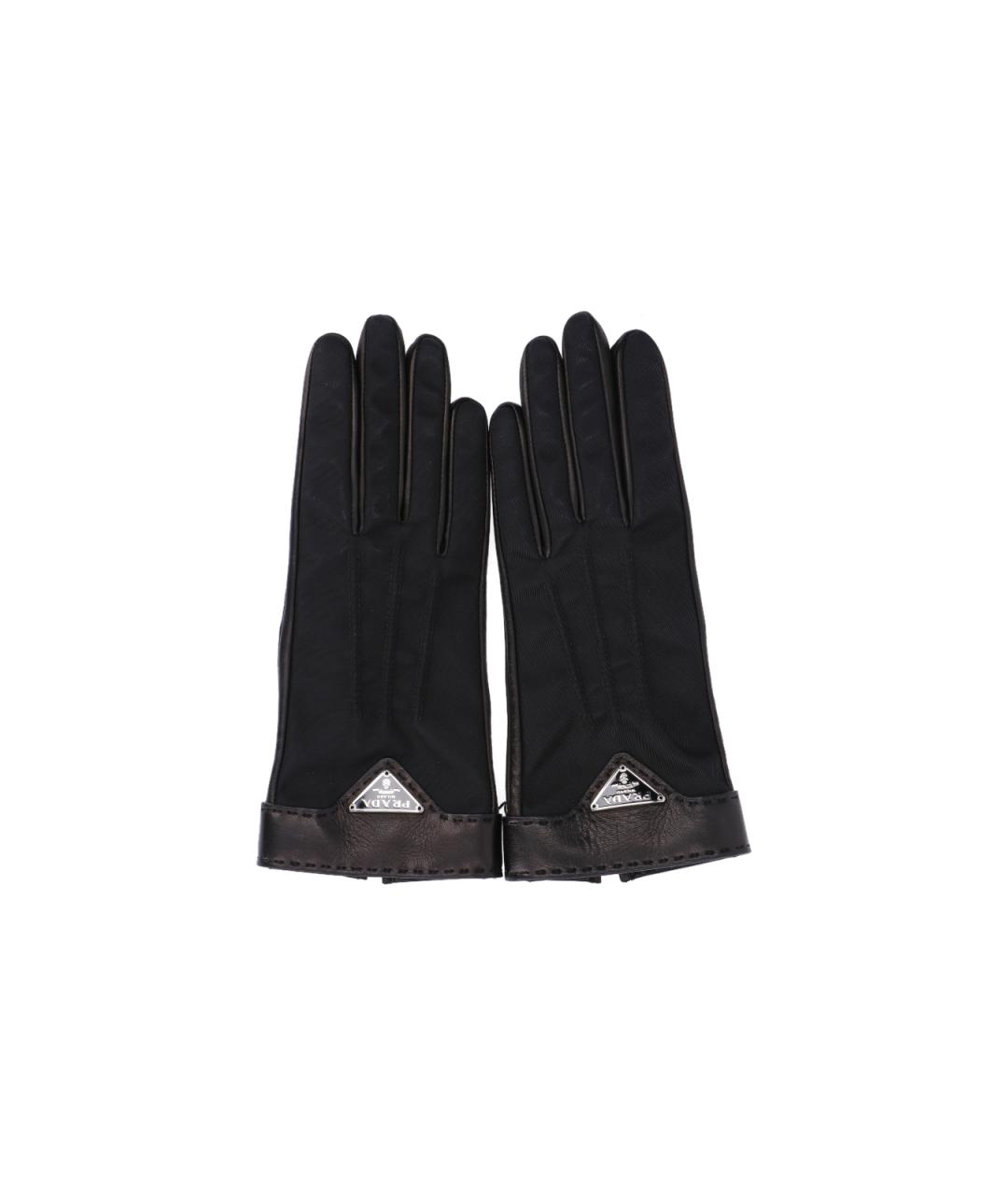 PRADA Черные перчатки, фото 1