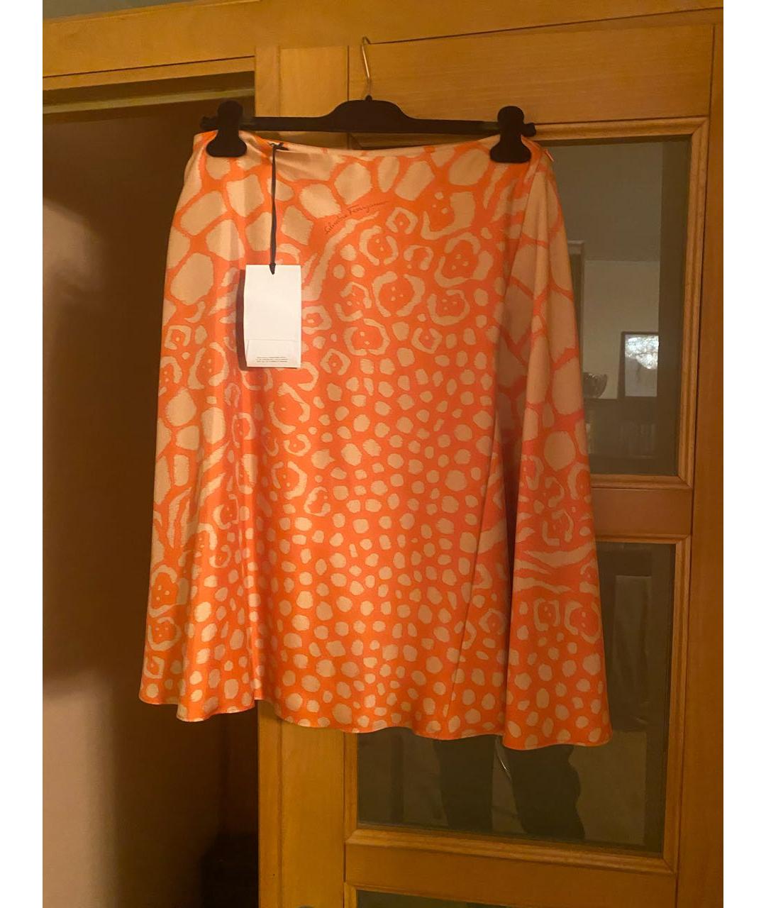 SALVATORE FERRAGAMO Мульти шелковая юбка миди, фото 2