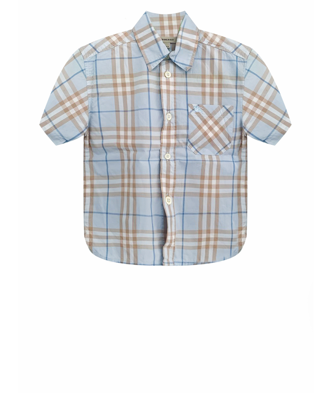 BURBERRY Голубая хлопковая детская рубашка, фото 1
