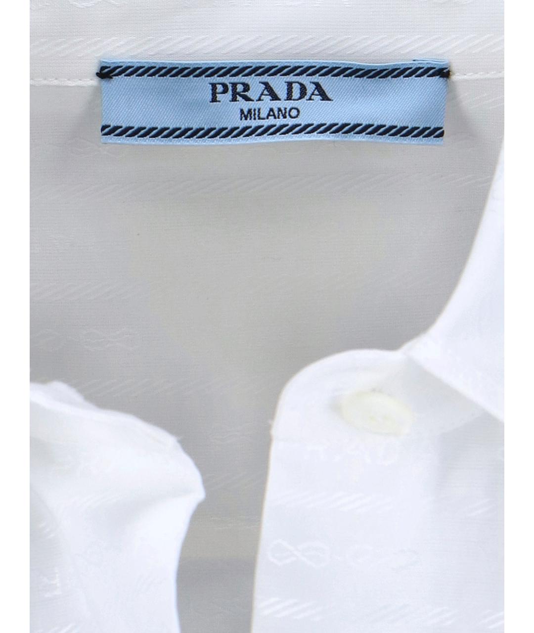 PRADA Белая хлопковая рубашка, фото 5