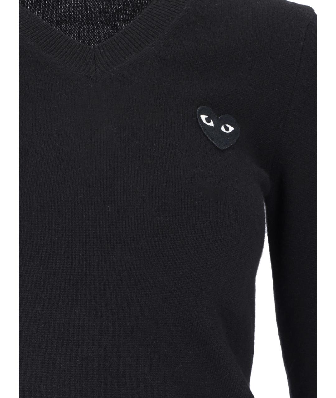 COMME DES GARÇONS PLAY Черный хлопковый джемпер / свитер, фото 3