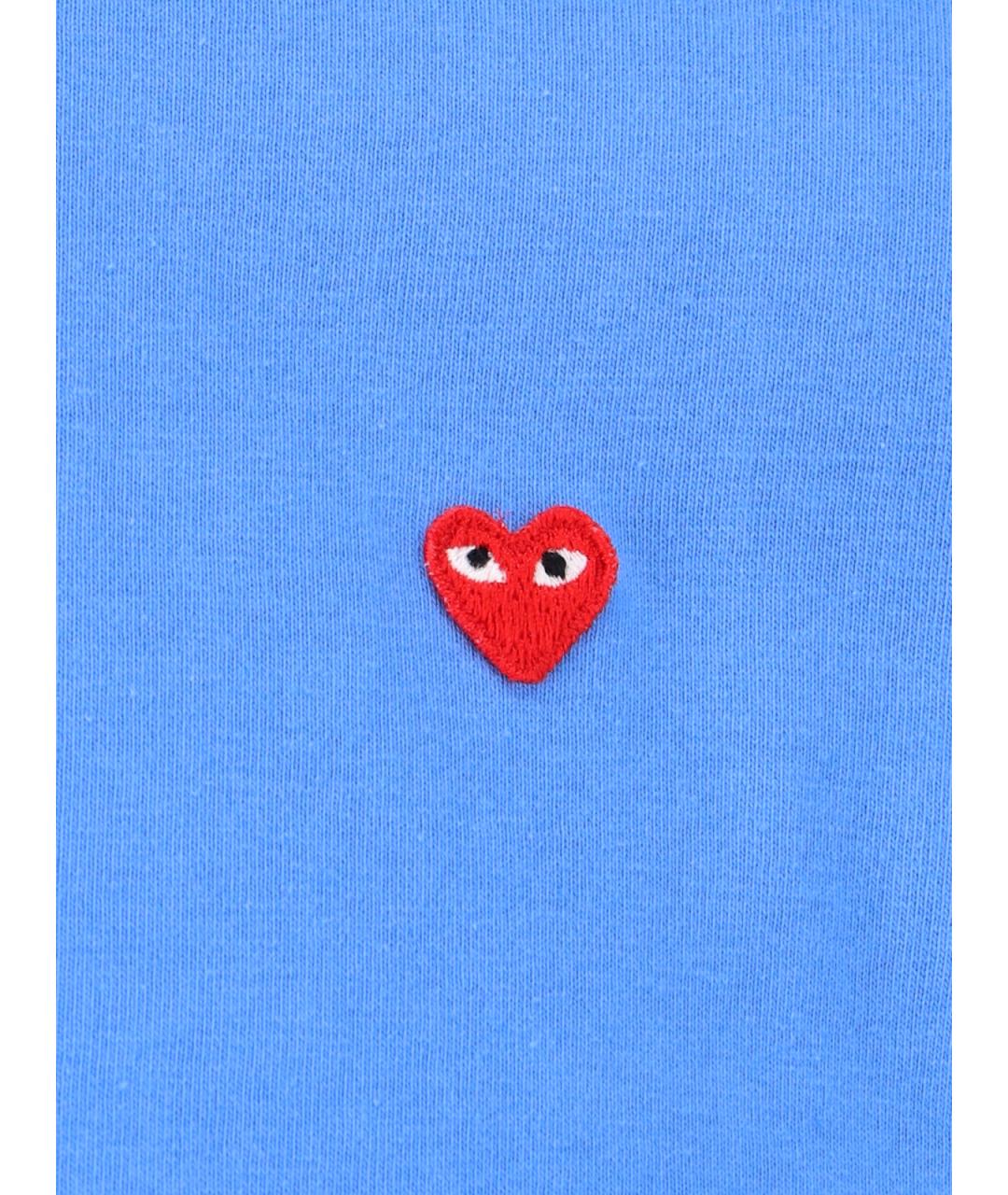 COMME DES GARÇONS PLAY Синяя хлопковая футболка, фото 3