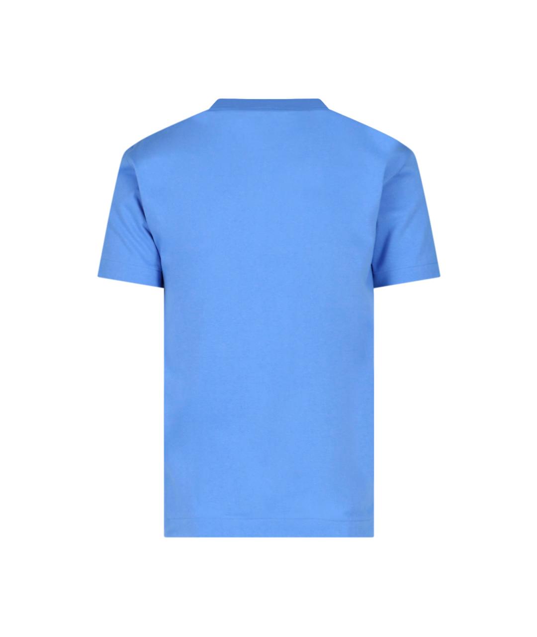 COMME DES GARÇONS PLAY Синяя хлопковая футболка, фото 2