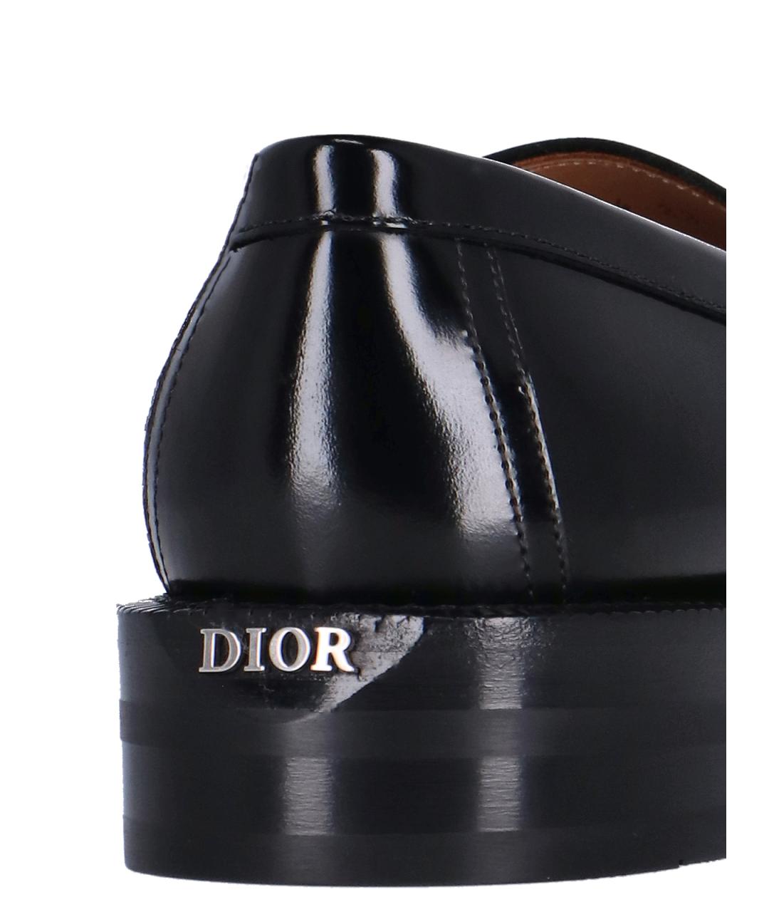 CHRISTIAN DIOR PRE-OWNED Черные кожаные лоферы, фото 4