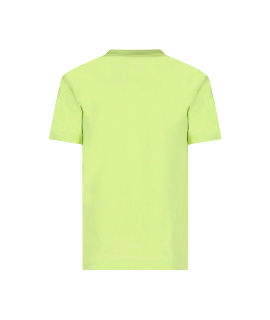 COMME DES GARÇONS PLAY Зеленая хлопковая футболка, фото 2
