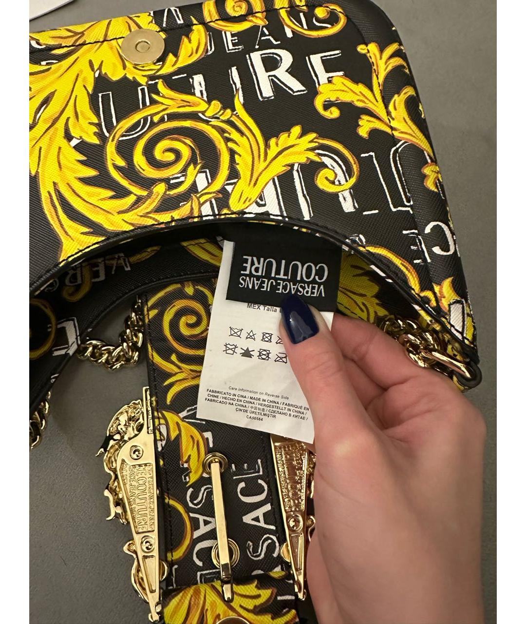 VERSACE JEANS COUTURE Черная сумка с короткими ручками из