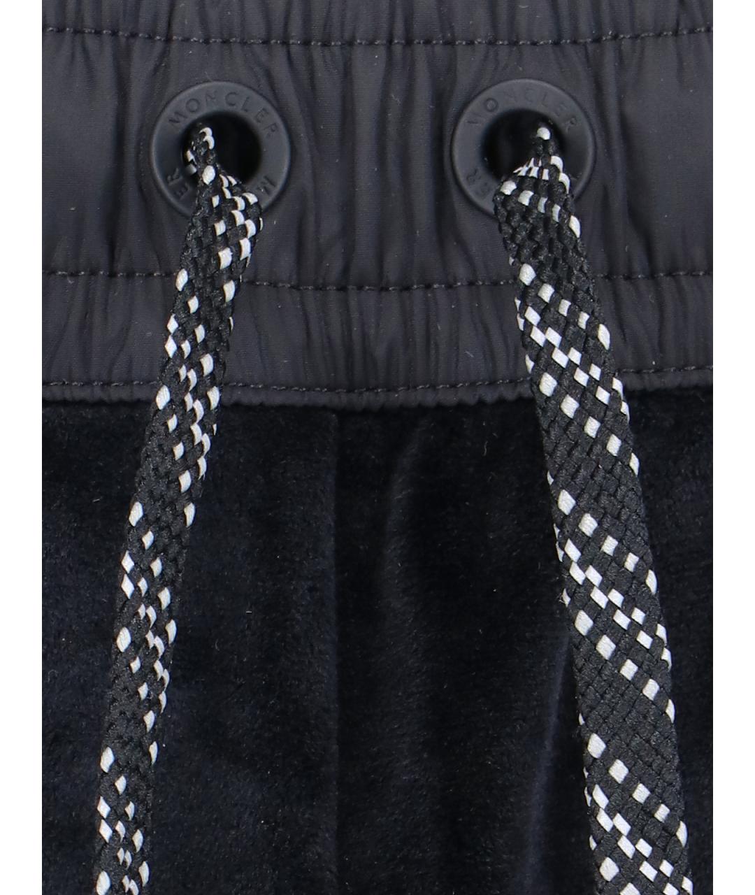 MONCLER GRENOBLE Черные полиэстеровые прямые брюки, фото 5