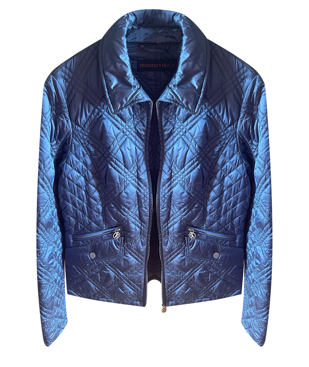 TRUSSARDI JEANS Темно-синяя полиамидовая куртка, фото 1