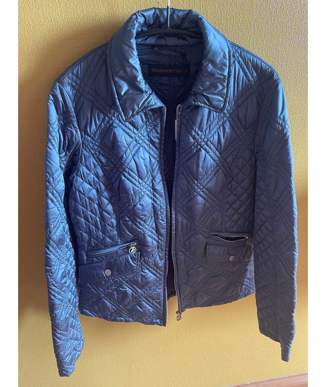 TRUSSARDI JEANS Темно-синяя полиамидовая куртка, фото 5