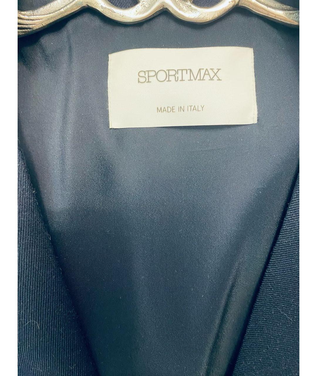 SPORTMAX Темно-синий шерстяной жакет/пиджак, фото 3