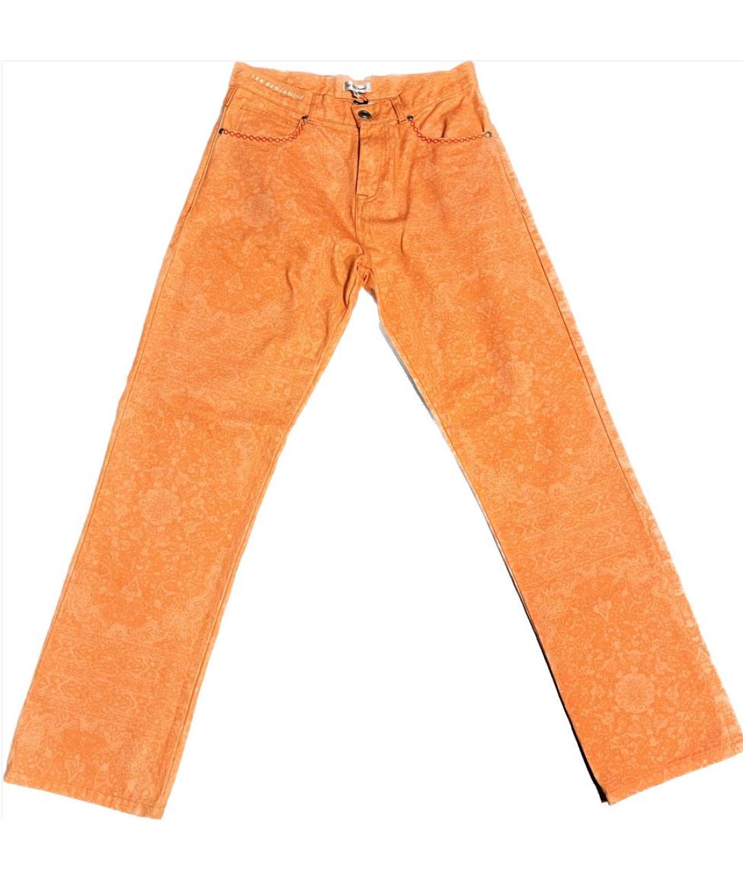 LES BENJAMINS Оранжевое хлопковые прямые джинсы, фото 1