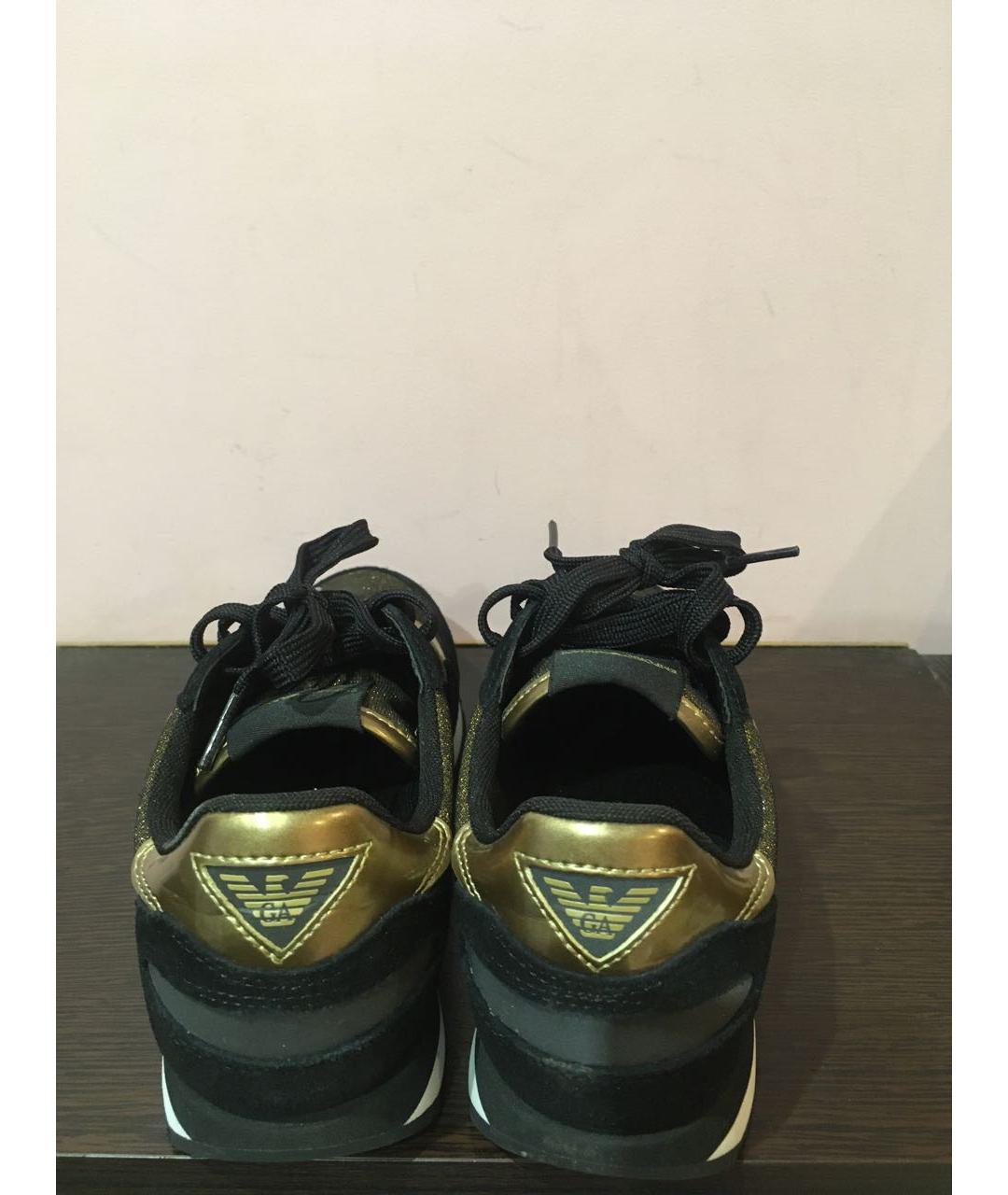EMPORIO ARMANI Черные текстильные кроссовки, фото 4