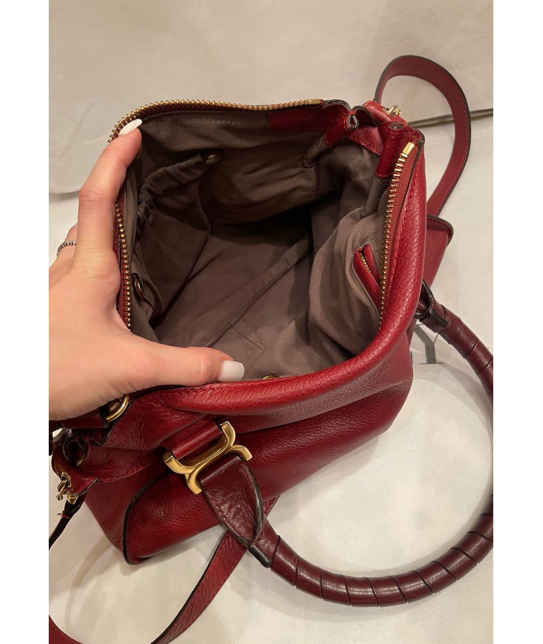 CHLOE Бордовая кожаная сумка через плечо, фото 7