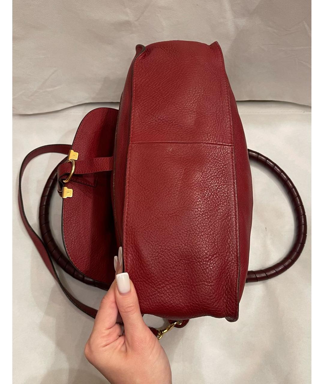 CHLOE Бордовая кожаная сумка через плечо, фото 6