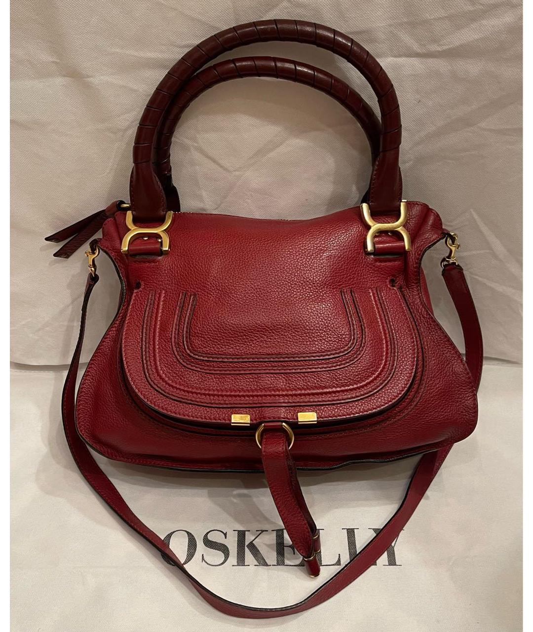 CHLOE Бордовая кожаная сумка через плечо, фото 9